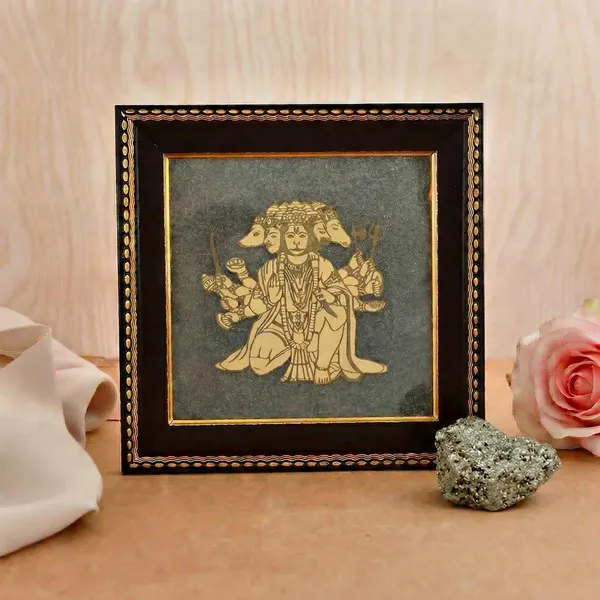 Panchamukhi_Hanuman_Raw_Pyrite_Frame_With_Free_Raw_Pyrite_Stone