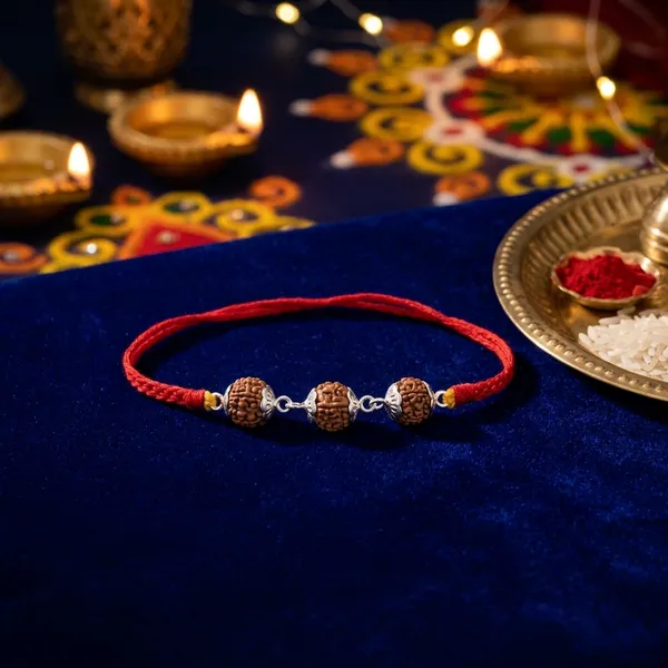 Red_Yellow_Thread_Rudraksha_92.5_Sterling_Silver_Rakhi_For_Men