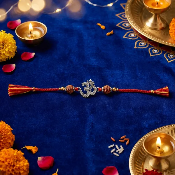 Red_Thread_Sterling_Silver_Brown_Bead_Tassel_Rakhi_For_Men