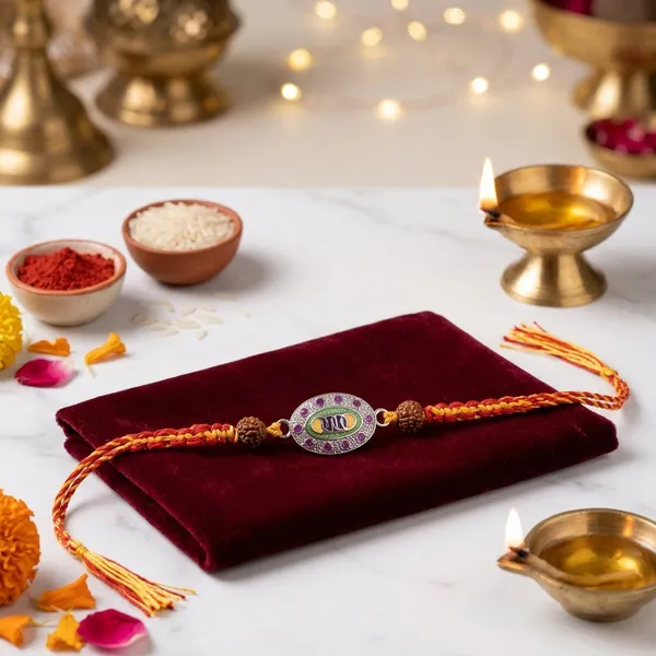 Red_Yellow_Silver_Rudraksha_Sterling_Silver_Rakhi_For_Men