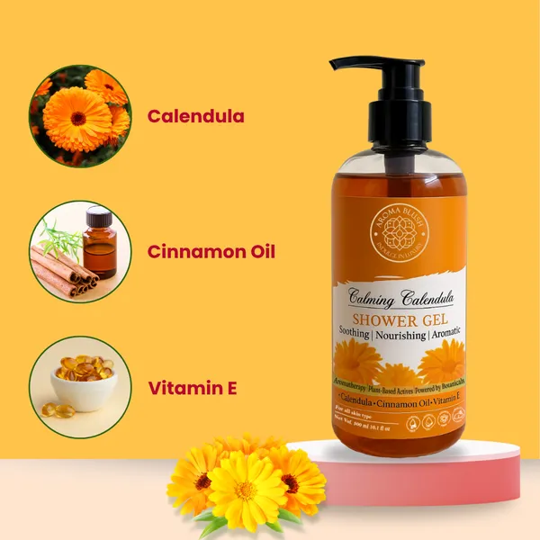 Aromablush_Calming_Calendula_Cinnamon_Shower_Gel