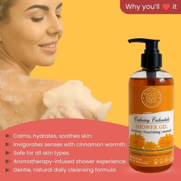 Aromablush_Calming_Calendula_Cinnamon_Shower_Gel