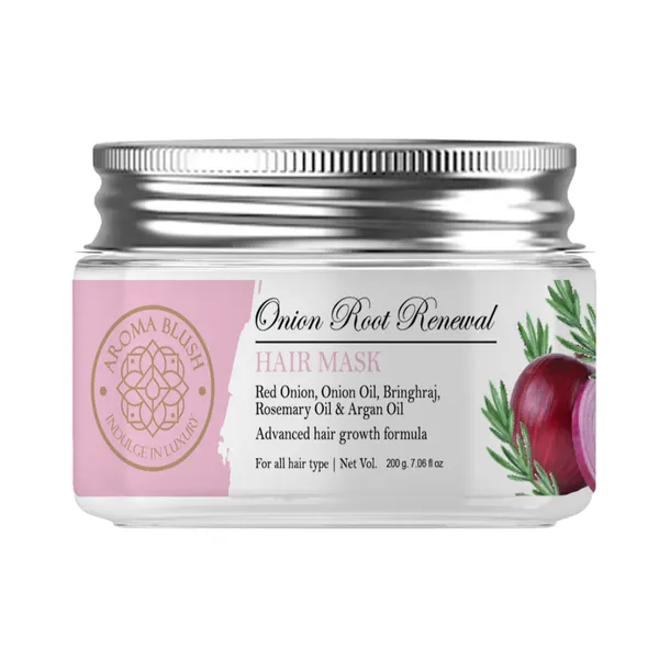 Aromablush_Onion_Bhringraj_Argan_Oil_Root_Renewal_Hair_Mask