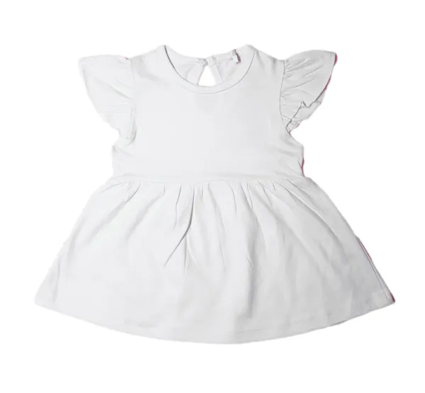 White_Cotton_Flutter_Sleeve_Gathered_Dress_For_Baby_Girls