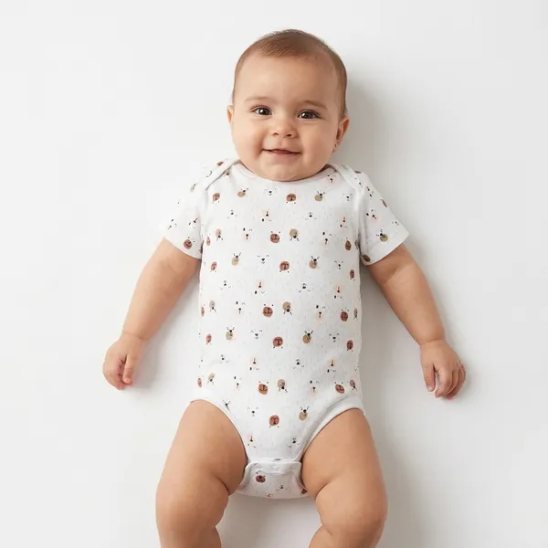 White_Cotton_Short_Sleeve_Animal_Print_Onesie_For_Babies