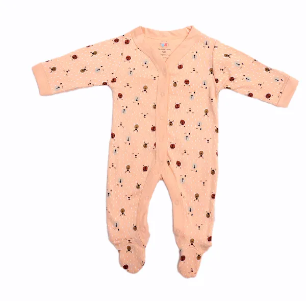 Peach_Cotton_Full_Sleeve_Bear_Print_Footie_Sleepsuit_For_Babies