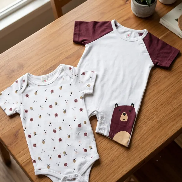 White_Cotton_Short_Sleeve_Bodysuit_And_Romper_Set_For_Babies