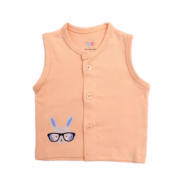 Peach_Cotton_Sleeveless_Button_Front_Jabla_For_Babies