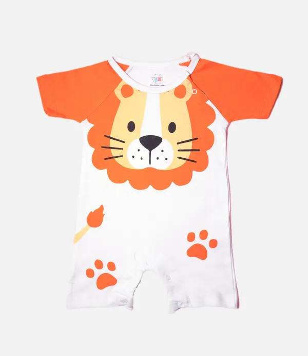 Lion_Theme_Short_Sleeve_Romper_For_Baby