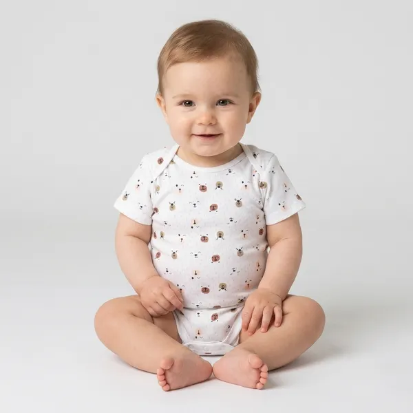 Bear_Theme_Short_Sleeve_Bodysuit_For_Babies