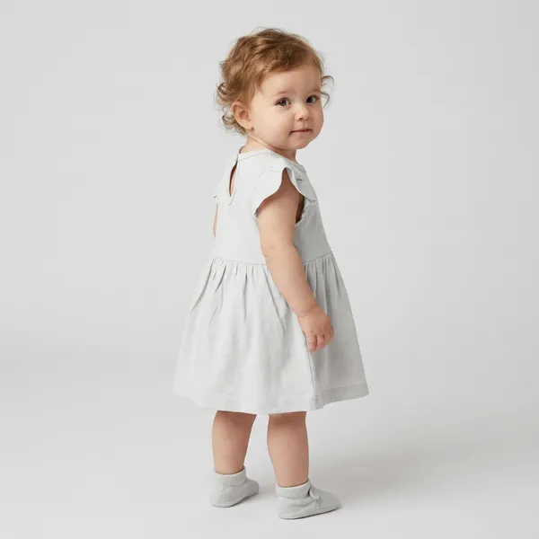 White_Cotton_Flutter_Sleeve_Gathered_Dress_For_Baby_Girls