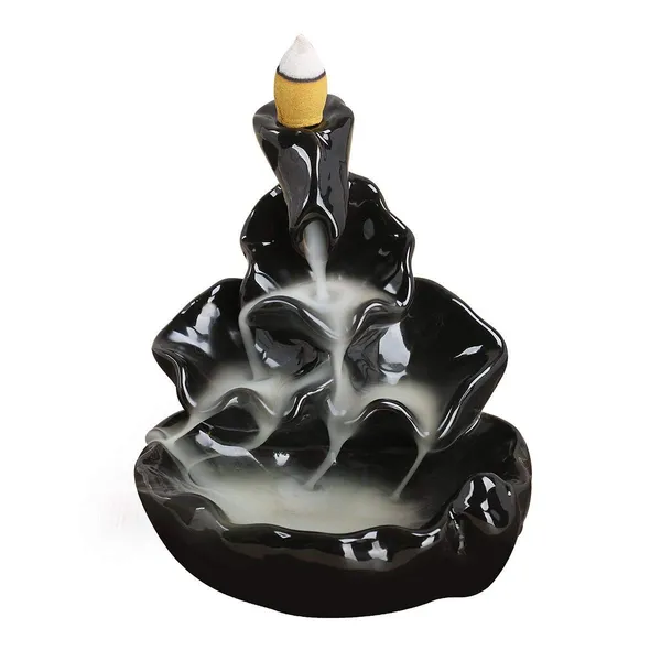 Pickartme_Smoke_Fountain_Incense_Holder_Showpiece_With_Backflow_Cones_Home_Decor_Products_10_X_10_X_11_Centimeters_Black_Dark_1_Showpiece_10_Cones_Fabric_Conical