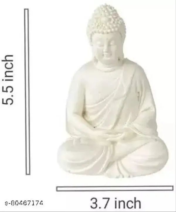 Pickartme_Premium_Handcrafted_Polyresin_Sitting_Meditation_Dhyan_Buddha_Statue_Showpiece_Lord_Buddha_Idol_5_5_Inch_White