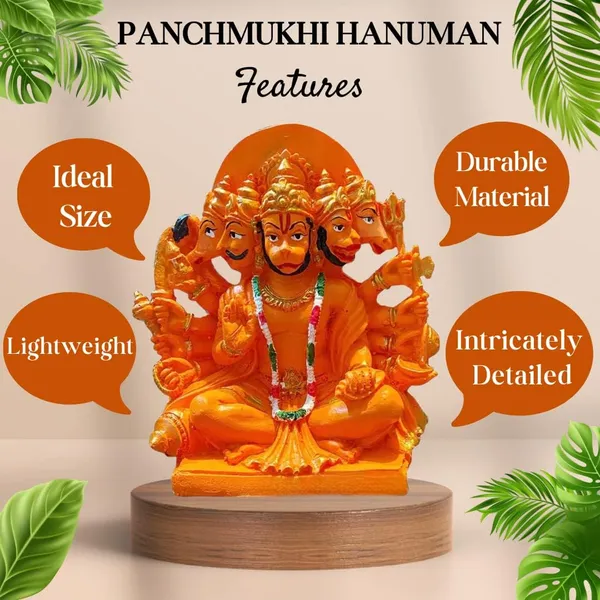 Pickartme_Resin_Panchmukhi_Hanuman_Idol_Bajarang_Bali_Statue_In_Sinduri_Color_Hanuman_Ji_Ki_Murti_For_Pooja_Office_Home_Temple_6_Inch_Orange