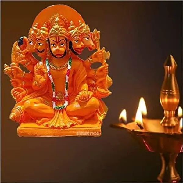 Pickartme_Resin_Panchmukhi_Hanuman_Idol_Bajarang_Bali_Statue_In_Sinduri_Color_Hanuman_Ji_Ki_Murti_For_Pooja_Office_Home_Temple_6_Inch_Orange