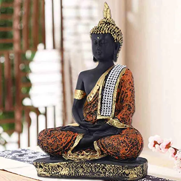 Pickartme_Polyresin_Sitting_Buddha_Idol_Statue_Showpiece_Buddha_Idol_Decor_For_Pooja_Ghar_Office_Gifting_Orange