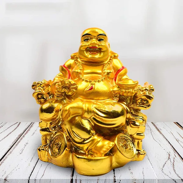 Pickartme_A_Feng_Shui_Laughing_Buddha_Figurine_Happiness_And_Money_Wealth_Sitting_Idol_Decor_For_Pooja_Ghar_Office_Home_Temple_Gold