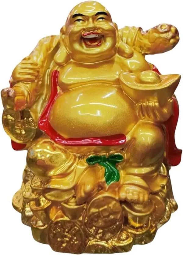 Pickartme_Brass_Feng_Shui_Laughing_Buddha_Figurine_Happiness_And_Money_Wealth_Sitting_Idol_Decor_For_Pooja_Ghar_Office_Home_Temple_Holding_Gold
