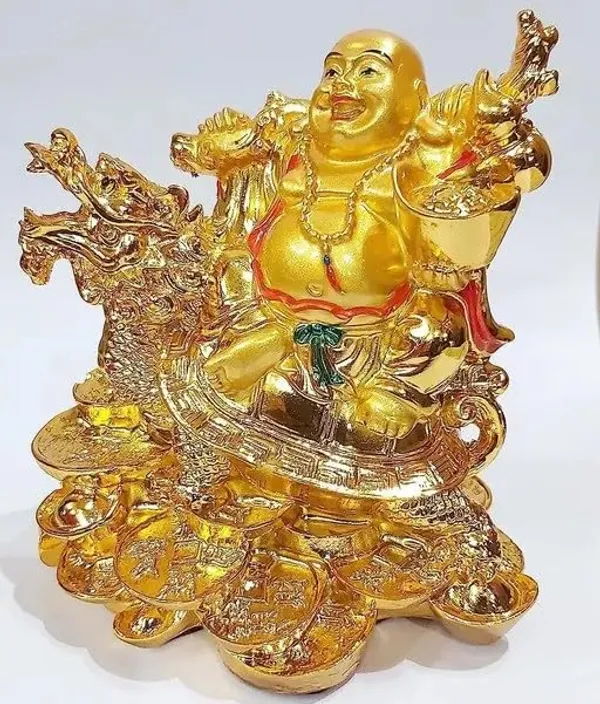 Pickartme_Brass_Feng_Shui_Laughing_Buddha_Figurine_Happiness_And_Money_Wealth_Sitting_Idol_Decor_For_Pooja_Ghar_Office_Home_Temple_Gold_3_Religious