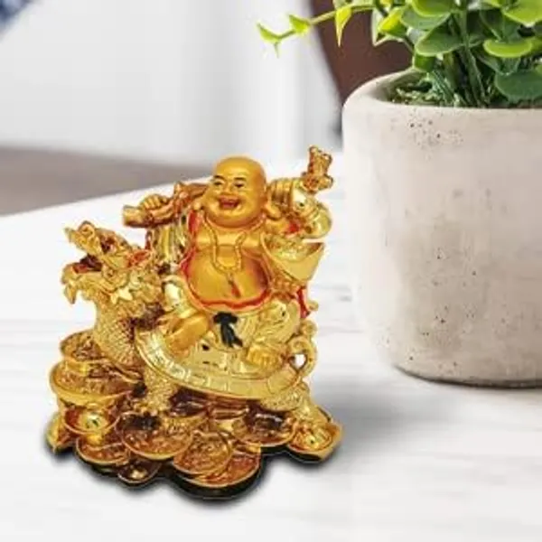Pickartme_Brass_Feng_Shui_Laughing_Buddha_Figurine_Happiness_And_Money_Wealth_Sitting_Idol_Decor_For_Pooja_Ghar_Office_Home_Temple_Gold_3_Religious