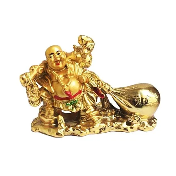 Pickartme_Brass_Feng_Shui_Laughing_Buddha_Figurine_Happiness_And_Money_Wealth_Sitting_Idol_Decor_For_Pooja_Ghar_Office_Home_Temple_Gold_4_Religious
