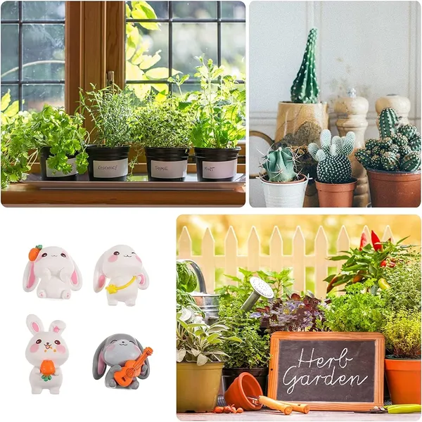 Pickartme_Miniature_Set_For_Home_Decor_Deepawali_Gift_Living_Room_Figurines_Cake_Decoration_Items_Resin_Car_Dashboard_Items_Multicolor_Rabbit_Miniature_Set_Of_4