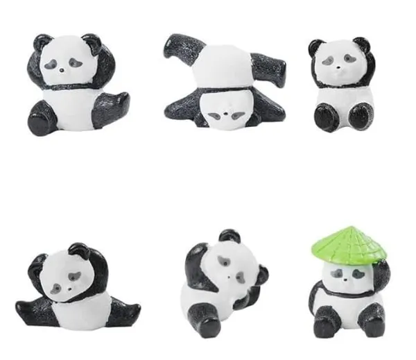 Pickartme_Miniature_Set_For_Home_Decor_Deepawali_Gift_Living_Room_Figurines_Cake_Decoration_Items_Resin_Car_Dashboard_Items_Multicolor_Panda_Miniature_Set_Of_6