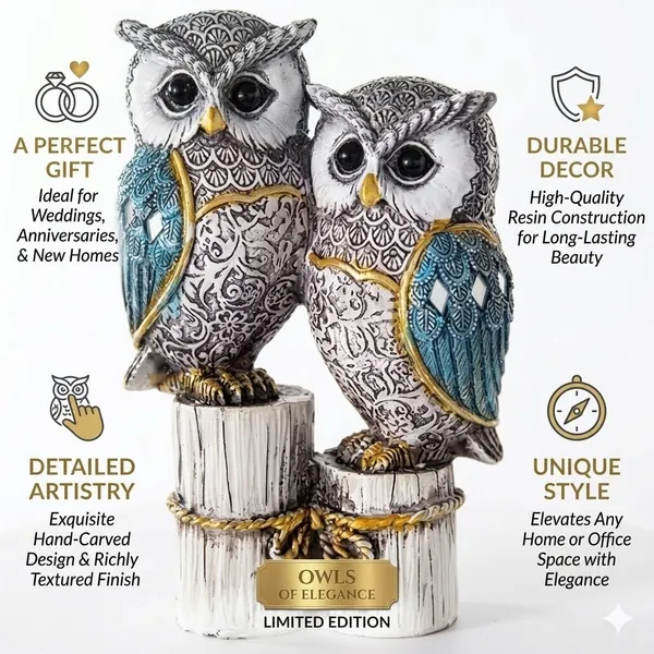 Pickartme_Decorative_Owl_Figurine_Set_White_And_Blue_Resin_Intricate_Pattern_Design_Home_Decor
