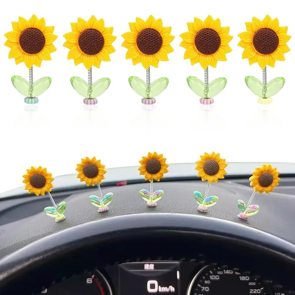 Pickartme_Cute_Mini_Shaking_Head_Dancing_Flower_Interior_Accessories_Dashboard_Decoration_Spring_Bobbing_Figurines_Multicolour_15_Adhesive_Stickers_For_Easy_Install_5_Sun_Flower