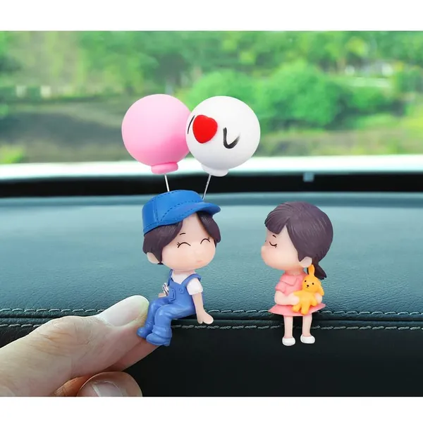 Pickartme_Couple_Miniature_Set_For_Home_Decor_Deepawali_Gift_Living_Room_Figurines_Cake_Decoration_Items_Resin_Car_Dashboard_Items_Multicolor_Ballon_With_Couple