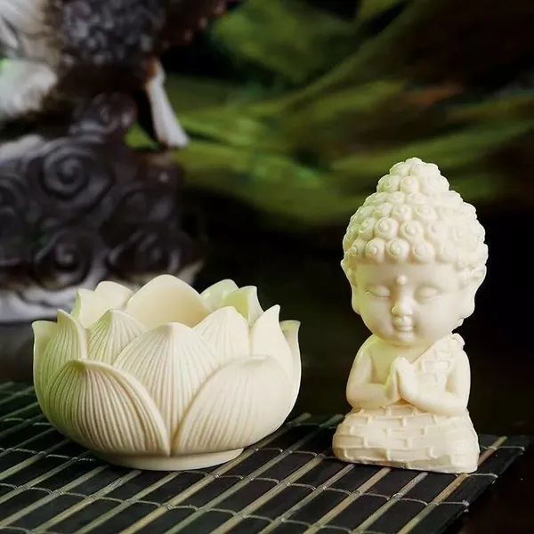 Pickartme_Polyresin_Sitting_Lotus_Buddha_Idol_Statue_Showpiece_Buddha_Idol_Decor_For_Car_Dashboard_Pooja_Ghar_Office_Gifting_White