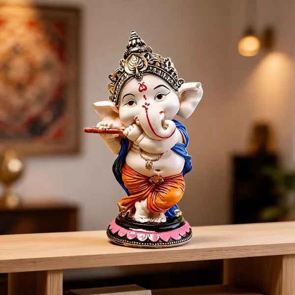 Pickartme_Polyresin_Ganesha_Idol_Handcrafted_Blessing_Lord_Ganesh_Statue_For_Pooja_Home_Decorations_Gifts_Items_Bansuri_Ganesha