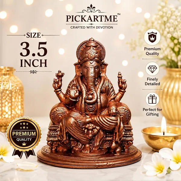 Pickartme_Resin_Peach_Ivory_Finish_Ganesha_Idol_Ganesha_Idol_Decor_For_Pooja_Ghar_Office_Gifting_Peach