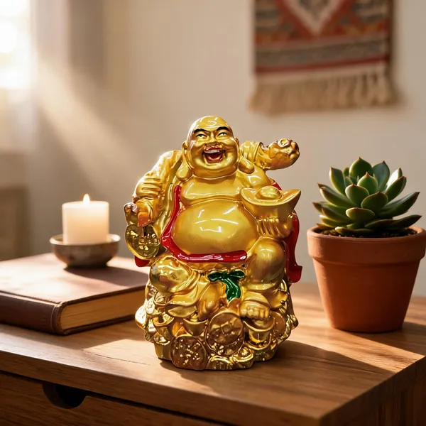 Pickartme_Brass_Feng_Shui_Laughing_Buddha_Figurine_Happiness_And_Money_Wealth_Sitting_Idol_Decor_For_Pooja_Ghar_Office_Home_Temple_Holding_Gold