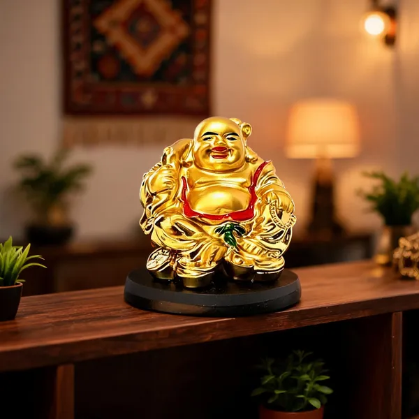 Pickartme_Brass_Feng_Shui_Laughing_Buddha_Figurine_Happiness_And_Money_Wealth_Sitting_Idol_Decor_For_Pooja_Ghar_Office_Home_Temple_Gold_2