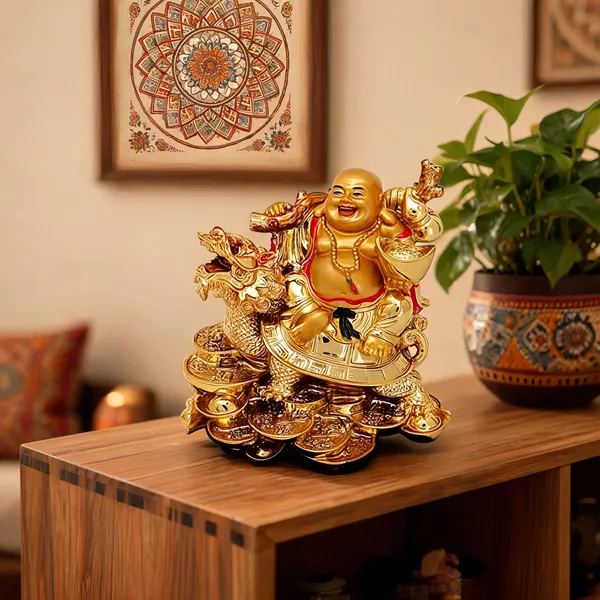 Pickartme_Brass_Feng_Shui_Laughing_Buddha_Figurine_Happiness_And_Money_Wealth_Sitting_Idol_Decor_For_Pooja_Ghar_Office_Home_Temple_Gold_3_Religious