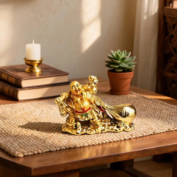 Pickartme_Brass_Feng_Shui_Laughing_Buddha_Figurine_Happiness_And_Money_Wealth_Sitting_Idol_Decor_For_Pooja_Ghar_Office_Home_Temple_Gold_4_Religious