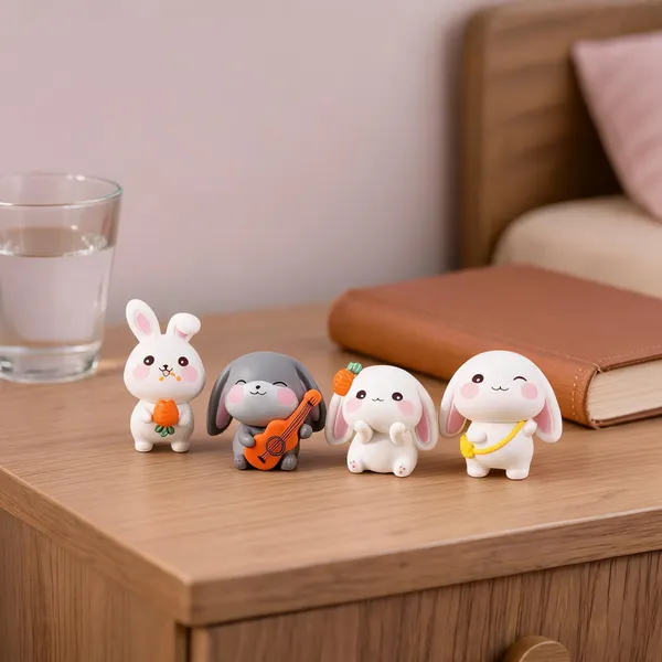 Pickartme_Rabbit_Miniature_Figurines_Set_Resin_Showpiece_For_Home_Decor_4_Pieces_Small_Size_Table_Dashboard_Decoration_Rabbit