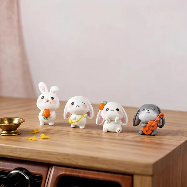 Pickartme_Rabbit_Miniature_Figurines_Set_Resin_Showpiece_For_Home_Decor_4_Pieces_Small_Size_Table_Dashboard_Decoration_Rabbit