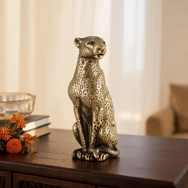 Pickartme_Luxury_Leopard_Statue_Showpiece_Gold_Finish_Resin_Wild_Animal_Figurine_Modern_Home_Decor_Accent_For_Coffee_Table_Console_Office_Desk_Shelf_Housewarming_Gift