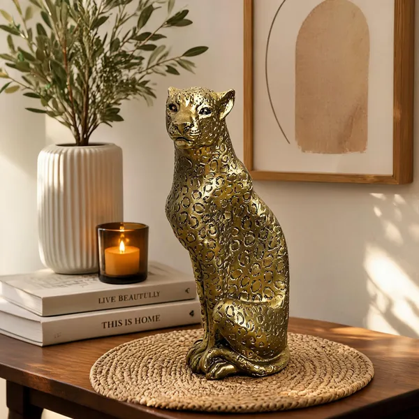 Pickartme_Luxury_Leopard_Statue_Showpiece_Gold_Finish_Resin_Wild_Animal_Figurine_Modern_Home_Decor_Accent_For_Coffee_Table_Console_Office_Desk_Shelf_Housewarming_Gift_Metallic