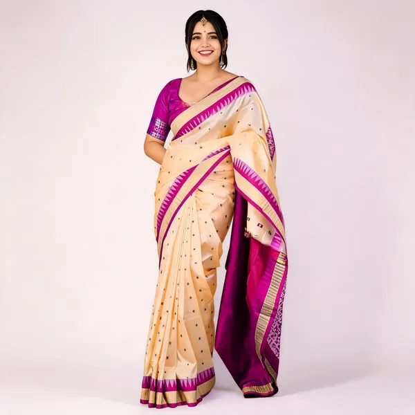 Weaver_Store_Temple_Border_Sambalpuri_Art_Silk_Saree_(Beige)