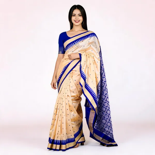 Weaver_Store_Temple_Border_Sambalpuri_Art_Silk_Saree_(Beige)