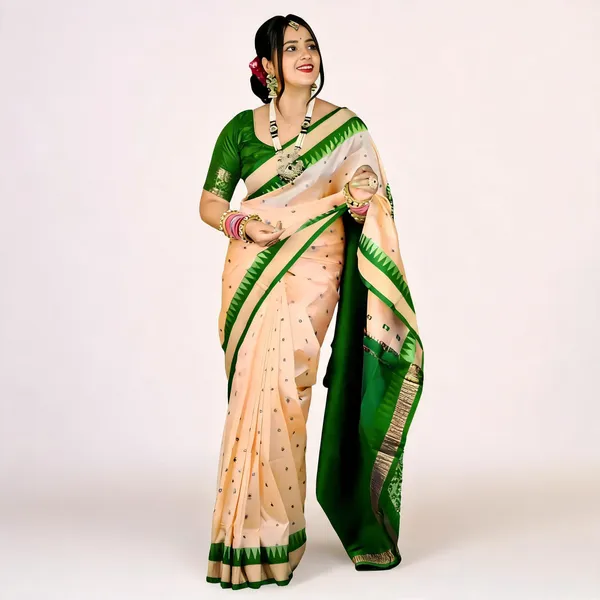Weaver_Store_Temple_Border_Sambalpuri_Art_Silk_Saree_(Beige)