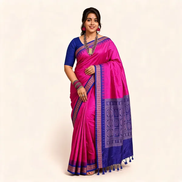 Weaver_Store_Printed_Sambalpuri_Silk_Blend_Saree_(Red,_Blue)