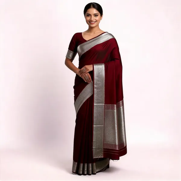Weaver_Store_Printed_Banarasi_Satin_Saree_(Maroon)