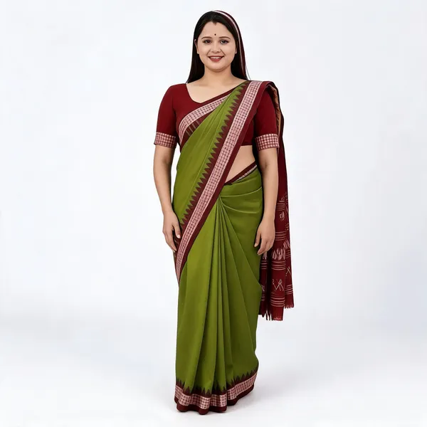 Weaver_Store_Printed_Sambalpuri_Silk_Blend_Saree_(Green)
