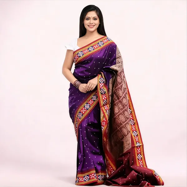 National_Sarees_Temple_Border_Sambalpuri_Art_Silk_Saree_(Magenta)