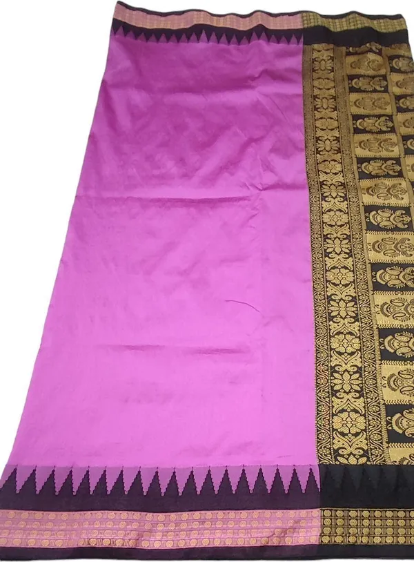 Woven_Temple_Border_Sambalpuri_Art_Silk_Saree_(Purple)