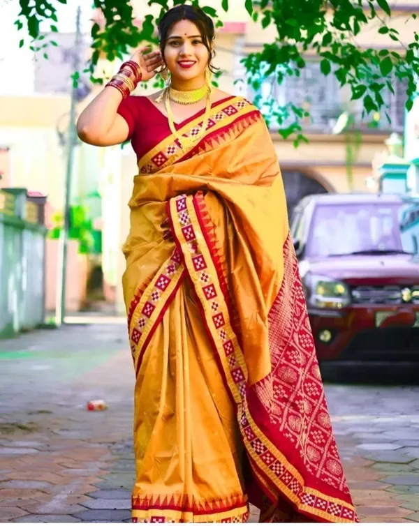 National_Sarees_Temple_Border_Sambalpuri_Handloom_Art_Silk_Saree_(Mustard)